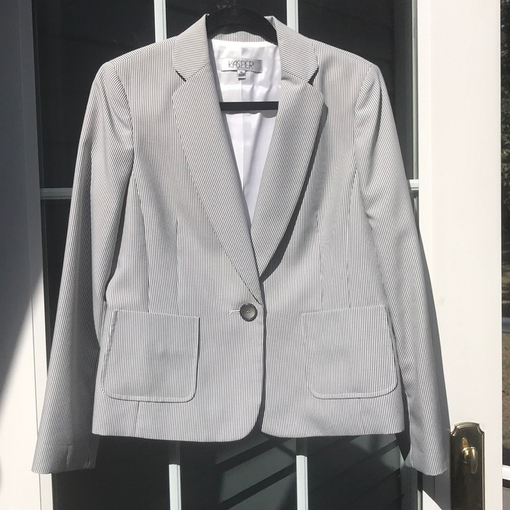 Kasper pin striped suit